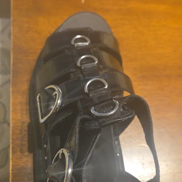 Dr. Martens Black Leather Buckle Sandals - Picture 4 of 6